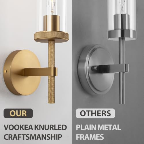 Knurled Gold Wall Sconces
