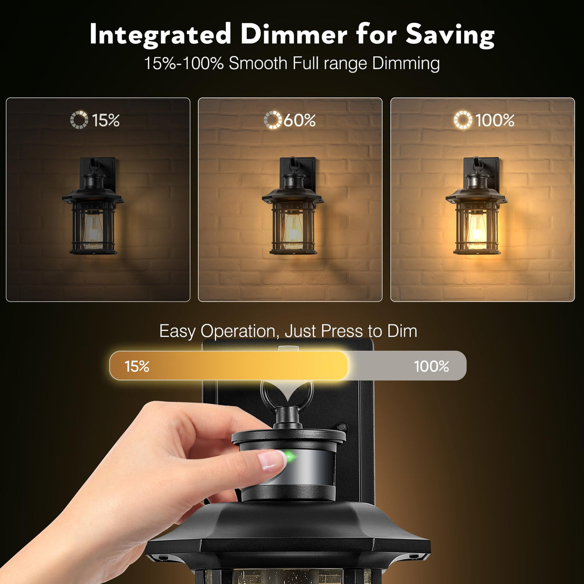 Outdoor Light Fixture With Motion Sensor (Black / 12.4 in Motion Sensor 1 Pack)