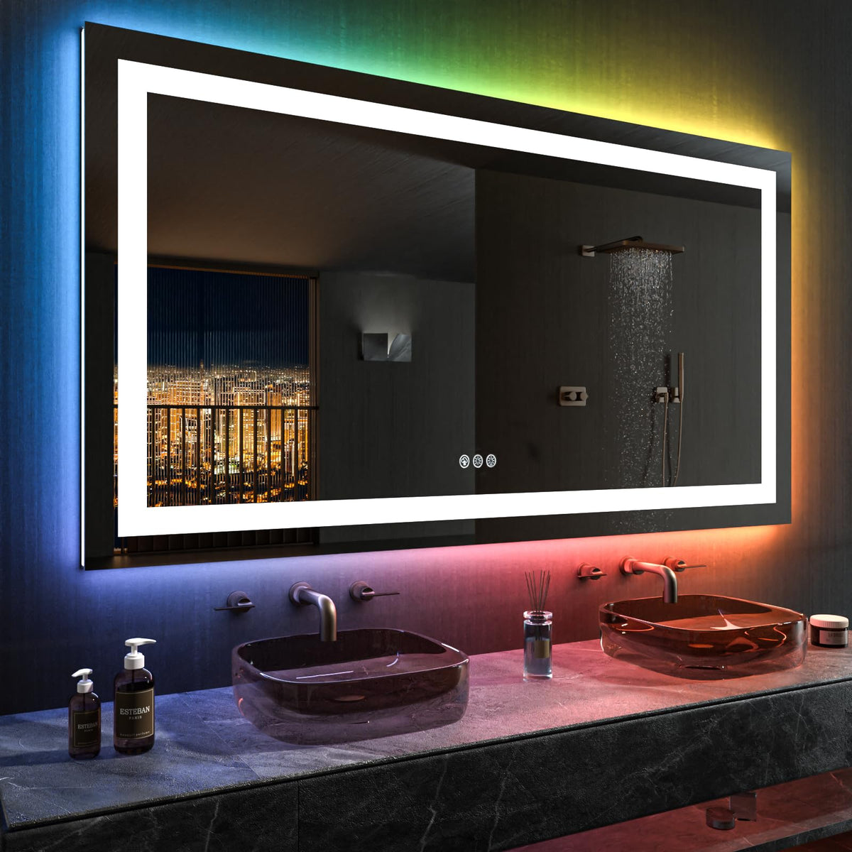 72"X40" RGB LED Bathroom Mirror with Lights (Rgb / 72"L x 40"W)
