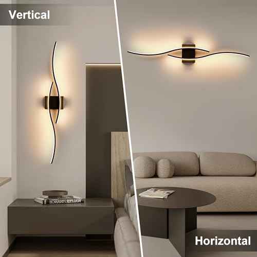 Wireless Wall Sconces (Black / 39.3 Inches (1 pack))