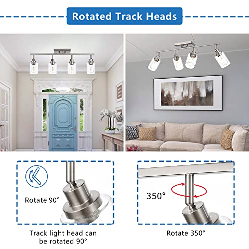 4 Light Track Lighting Kit 28.7 Inch Bathroom Vanity Light Fixtures (Brushed Nickel / 4-Light)