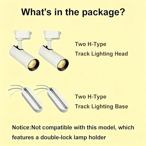 Plug in H Type LED Track Lighting Kits Dimmable Spotlights Oval Base (Lights Only)