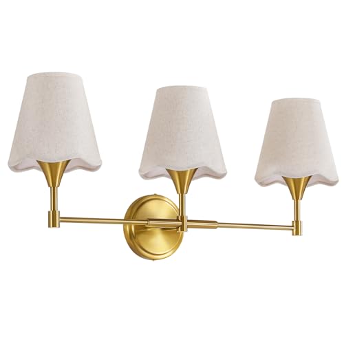 Gold Bathroom Vanity Light Fixtures (Brushed Gold / 3 LIGHT)