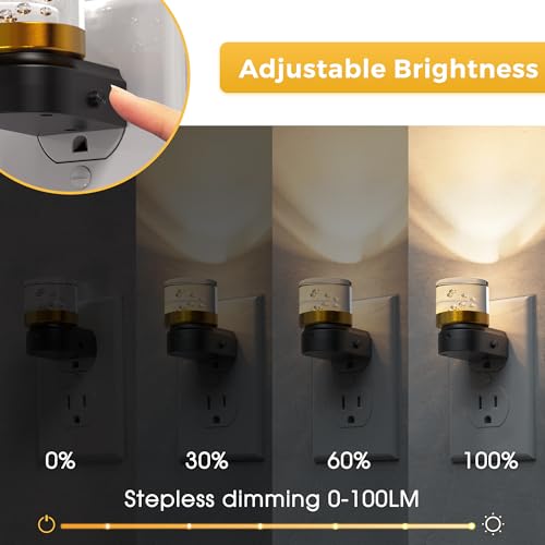 Night Light Night Lights Plug into Wall (Black(3000K)-bubble / 1 Pack)