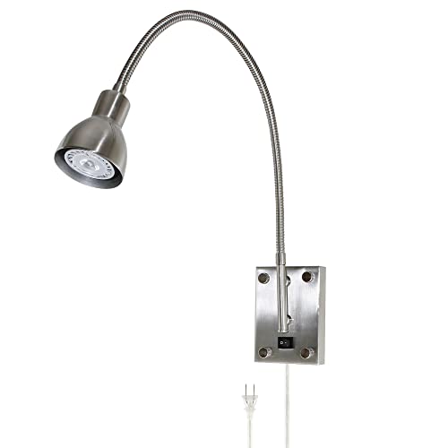 BO-119-BS LED Wall Sconce with Gooseneck Arm, Finish Color: Brushed Steel