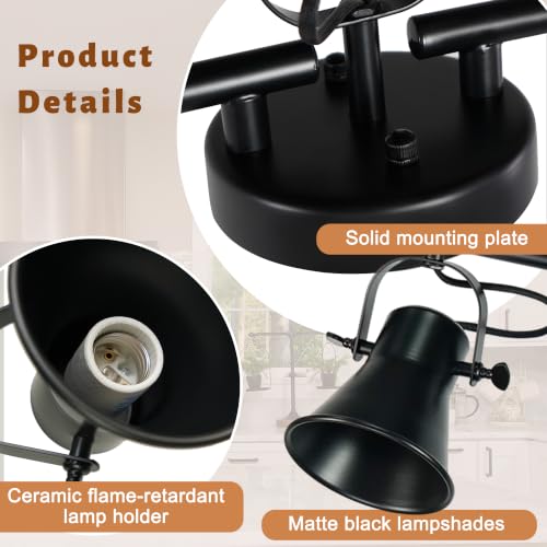 44" Farmhouse Track Lighting Fixtures Ceiling Black Track Light 5 Light (44 inch-5 light)