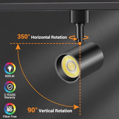 Dimmable Plug in Track Lighting with Remote (Black / 8 Lights)