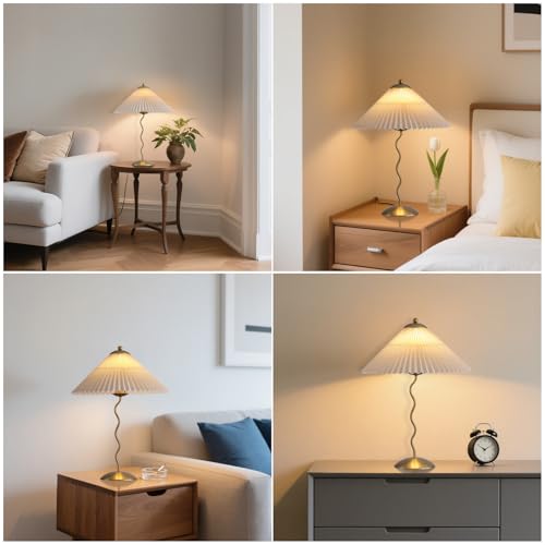 Pleated Table Lamp (Gold)