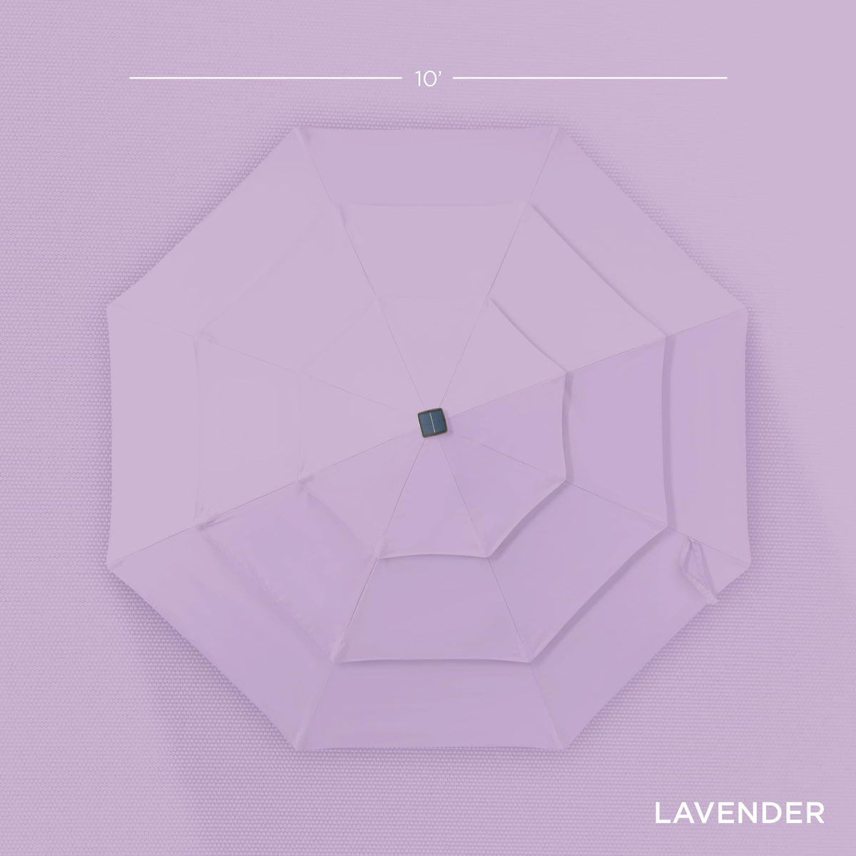10ft 3 Tier Solar Patio Umbrella (10ft / Lavender)