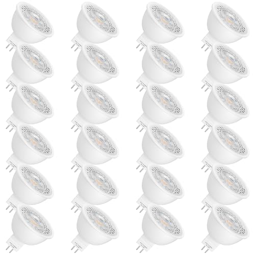24 Pack MR16 LED Bulbs 5W GU5.3 12V Spotlights (Warm White)