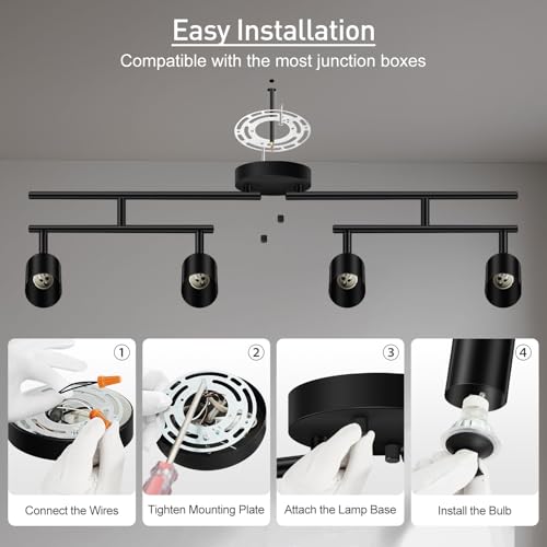 Black Track Lighting Kit (Black / 30" 4 Light Track Light)