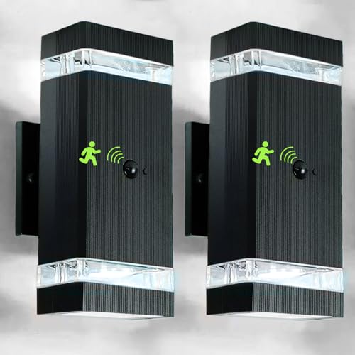Motion Sensor Outdoor Wall Lights (2 Pack / 1 Layer)