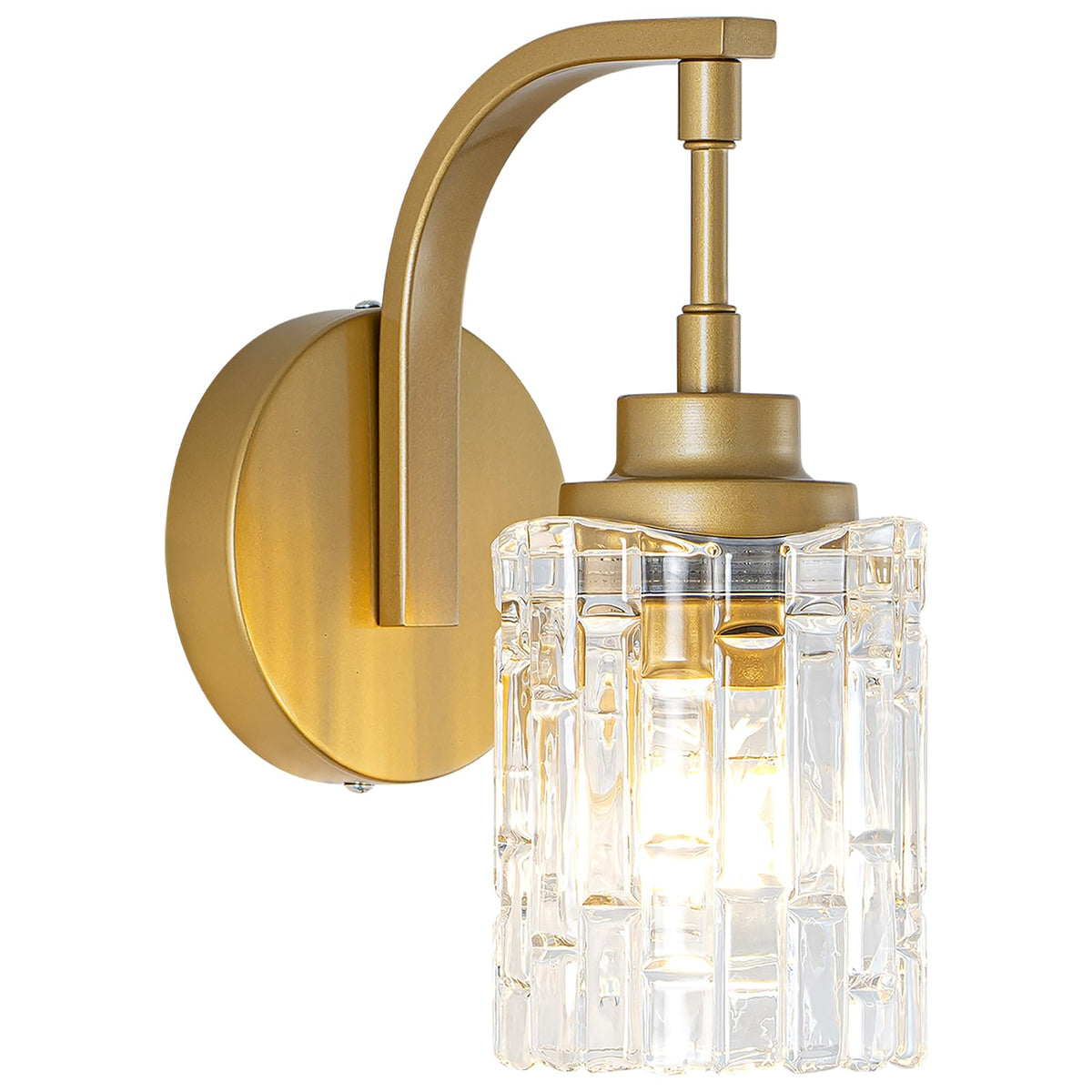 Gold Bathroom Wall Sconce Light (Brass)