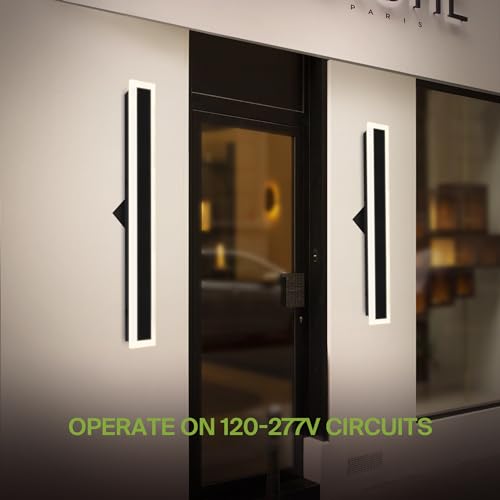 36" LED Linear Wall Sconce 2 Pack (Black)