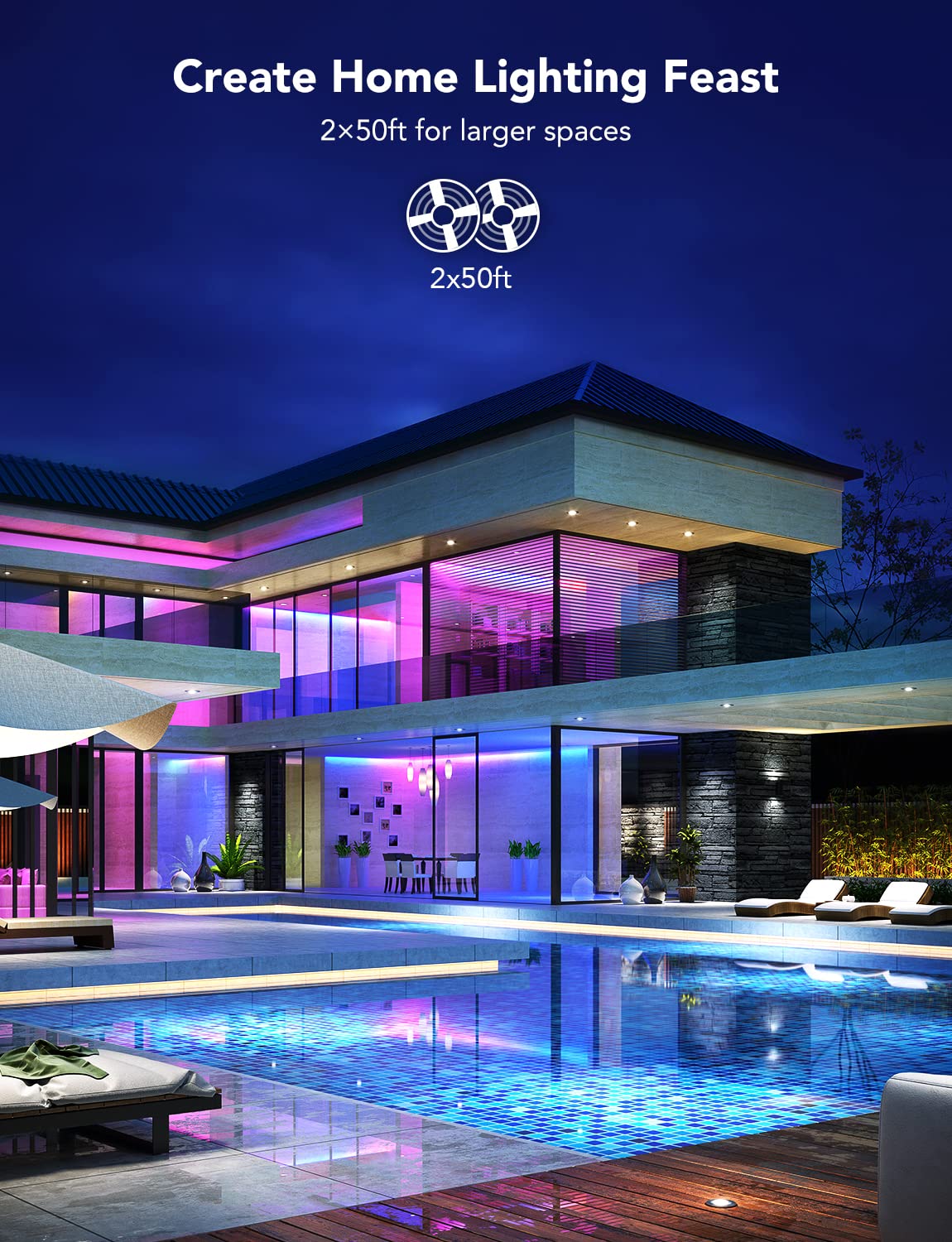 100ft RGBIC LED Strip Lights (100ft)