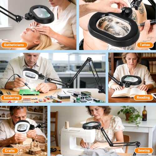 Magnifying Glass with Light and Clamp (5IN-2)