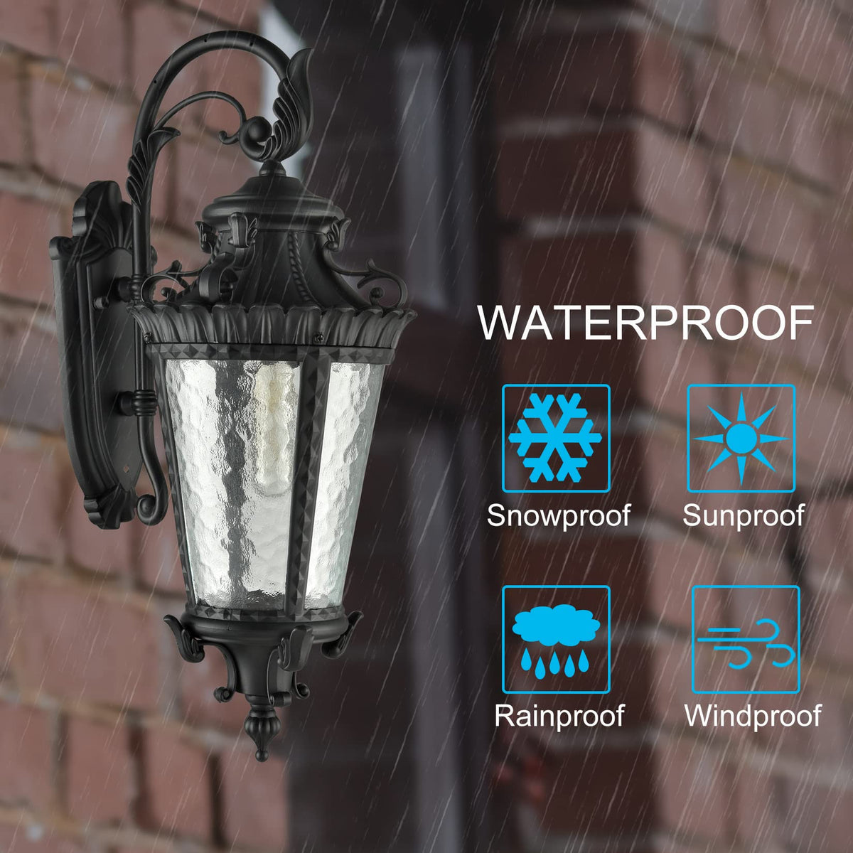 Black Outdoor Wall Light Fixtures (Black)