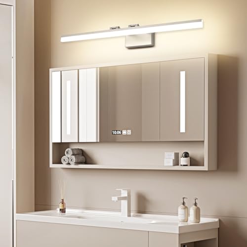 39.4 Inch 5 Color Temperature Dimmable Brushed Nickel Bathroom Light Fixture Vanity Light Over Mirror Modern Bathroom Lights Over Mirror 5CCT (Brushed Nickel-5CCT&Dimmable / 40-inch)