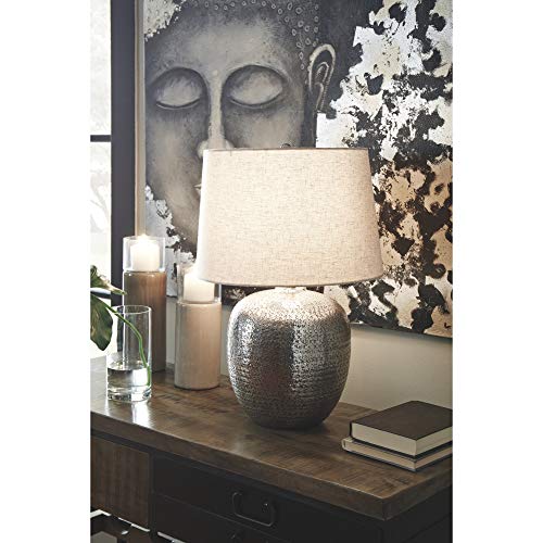 Magalie Metal Table Lamp (Antique Silver Finish)