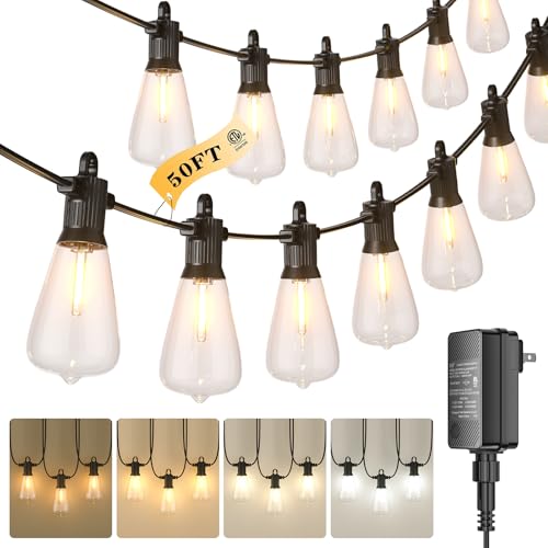 Outdoor String Lights for Patio (50FT Discolor)