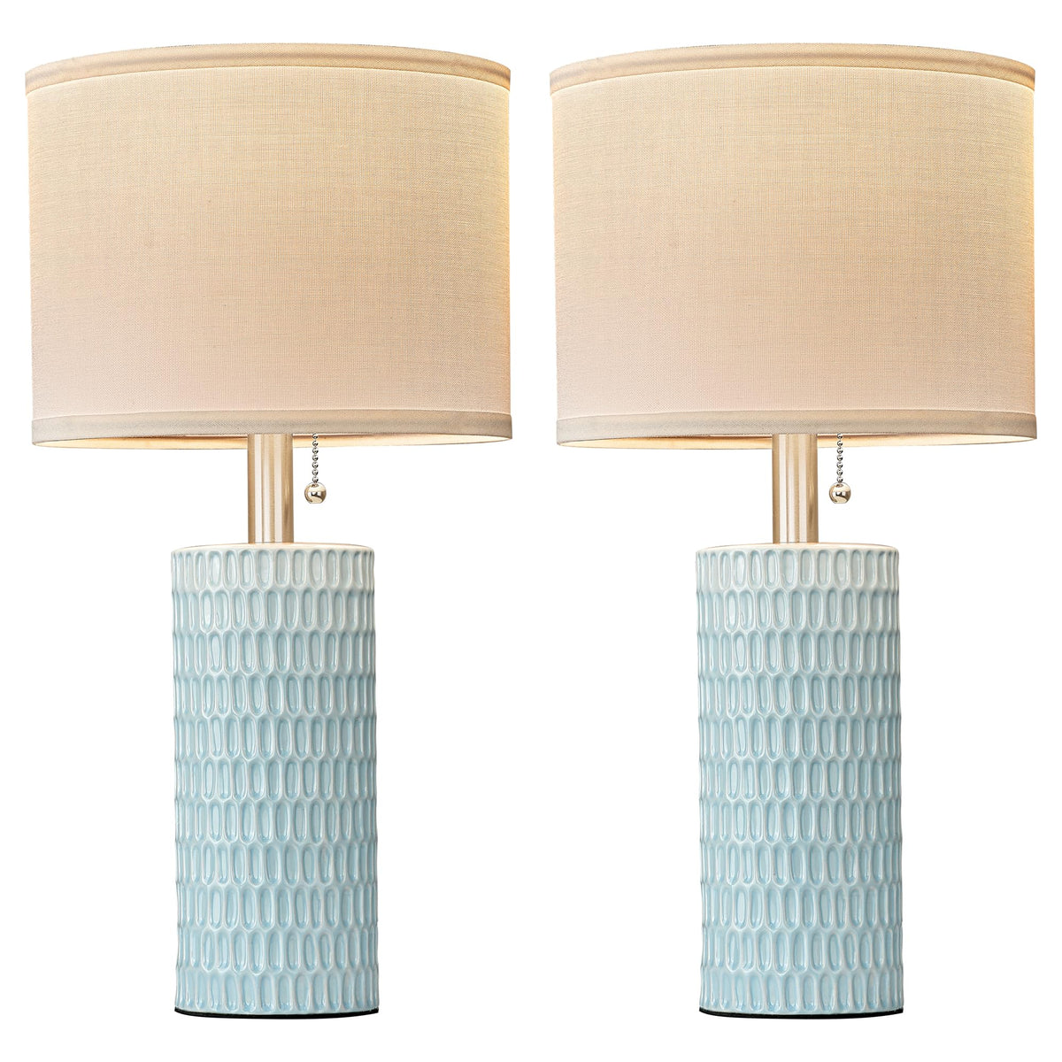 20” Modern Table Lamps Set of 2 (Sky Blue)