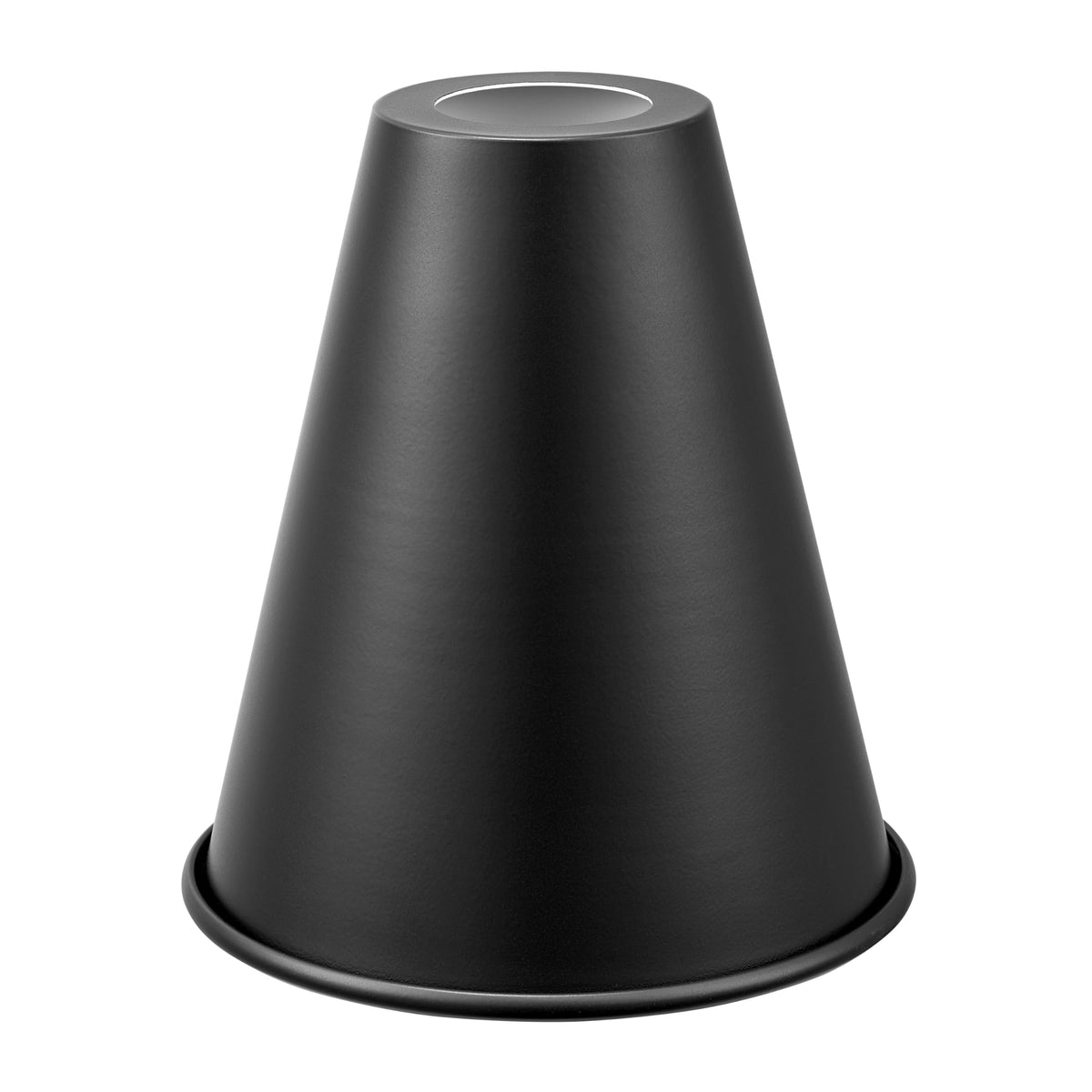 21603-11,Replacement Cone Metal Shade for Pendant Light,Matte Black,6"W x 6-1/2"H,Center Hole 1-5/8" (Matte Black with White inside)