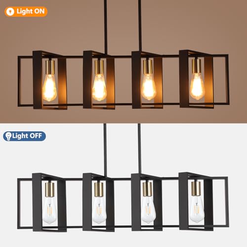 35.4" Kitchen Island Lighting Fixture (Black / 4 Lights)