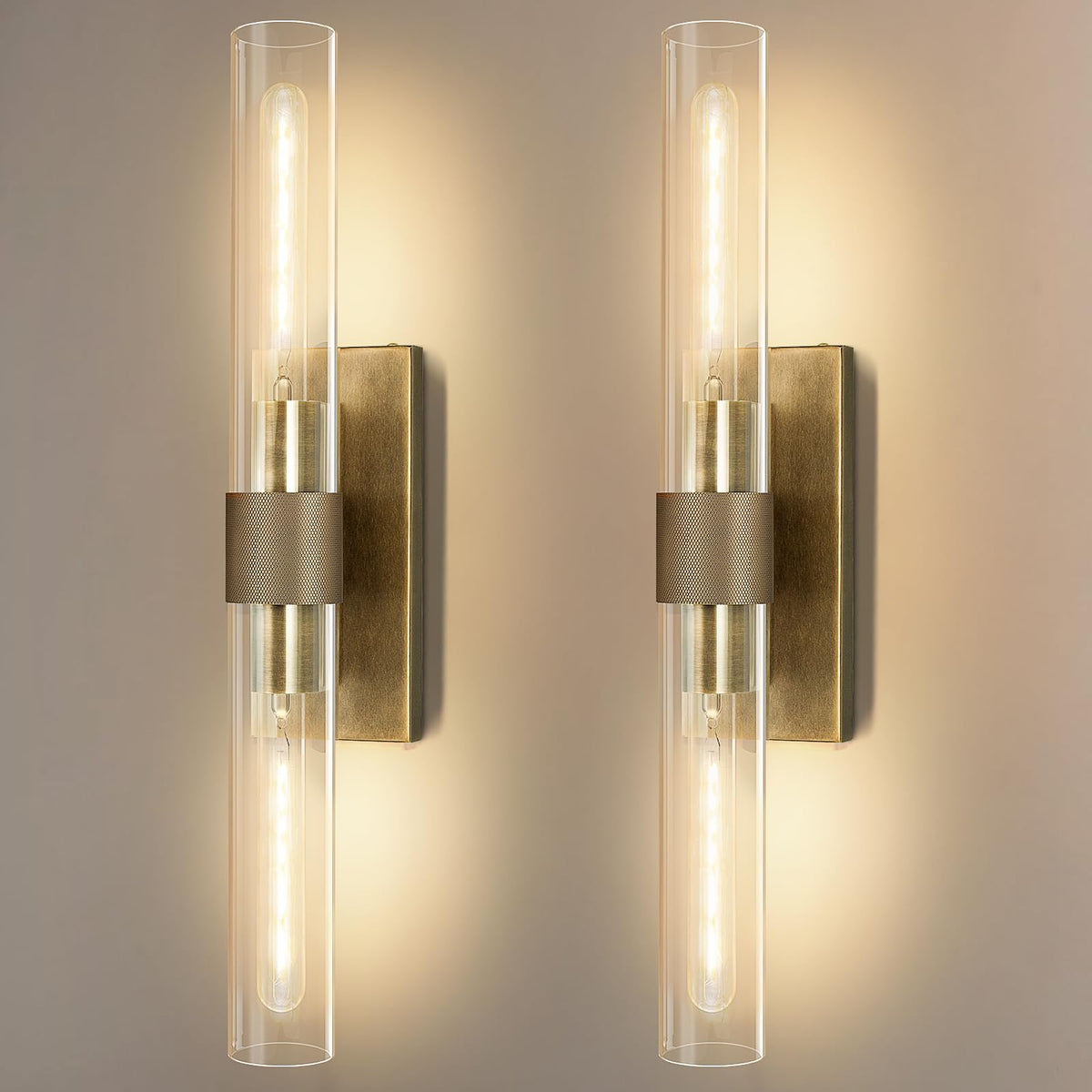 Brass Bathroom Vanity Wall Sconces (Bronze-A-Warm / 22.8"-2 Packs)