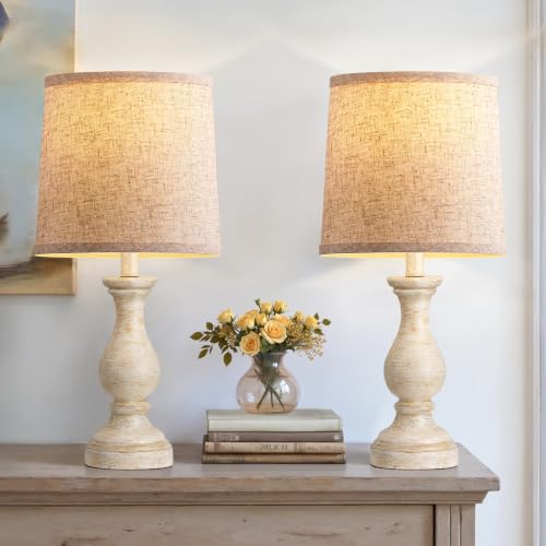 22" Farmhouse Table Lamps Set of 2 (I. White&Gold Finish)
