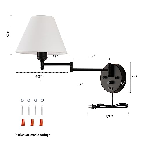 Swing Arm Wall Sconces (Black)
