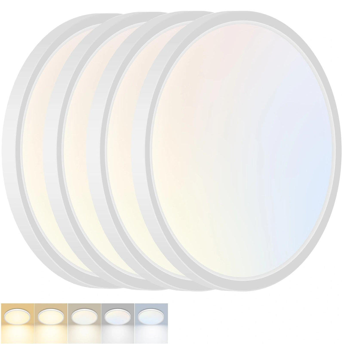 4 Pack LED Flush Mount Ceiling Light (White / 9 Inch-4pack)