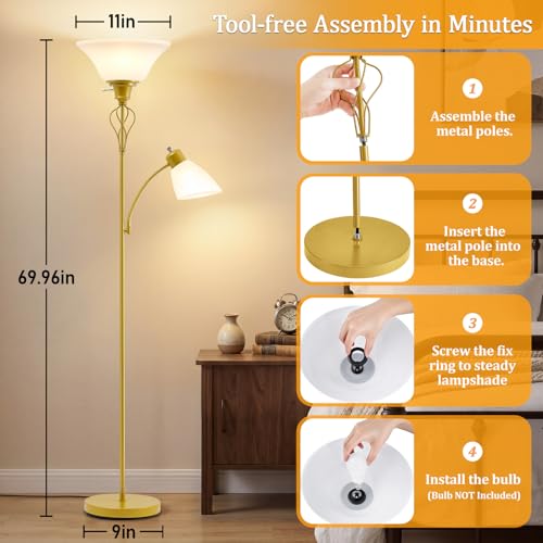 Floor Lamps for Living Room (Gold)