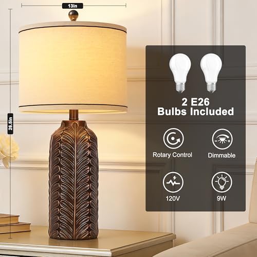 26.5'' Living Room Lamps Set of 2 (Bronze)