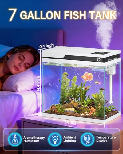 Fish Tank Smart Fish Aquarium Kit 7 Gallon (7 Gallon)