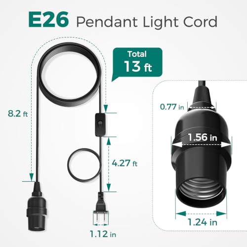 Pendant Light Cord (13ft - Black)