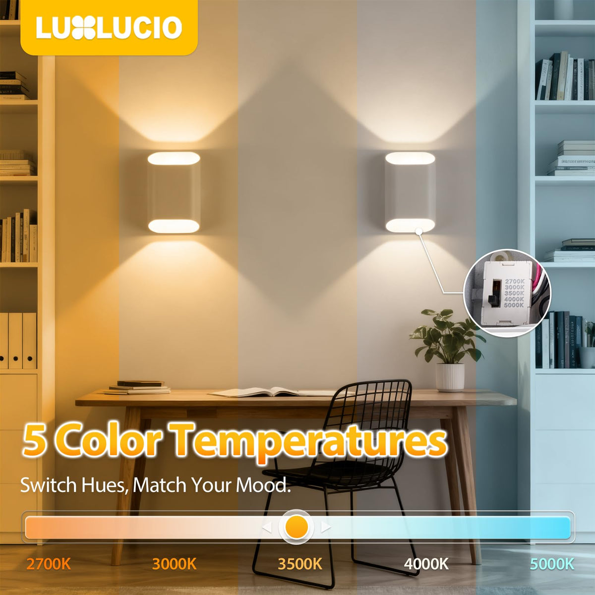 White Up & Down Modern Indoor Outdoor LED Wall Sconce (White / 7.9 inch)
