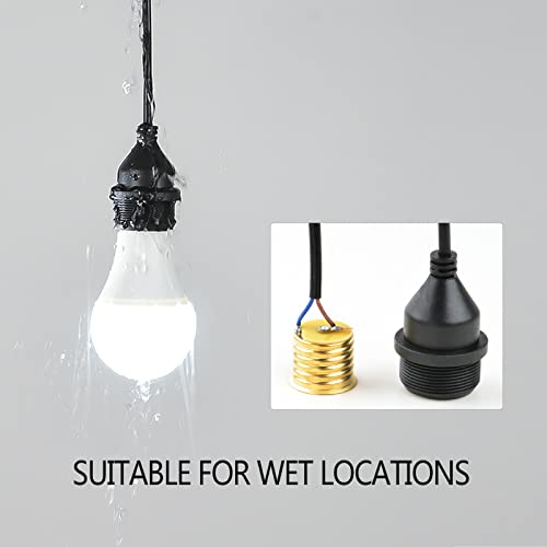 10Foot with Wire Electric Light Socket Waterproof Plug Light Outdoor Plug Light E26