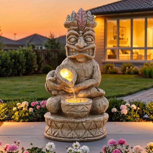 Resin Outdoor Fountain with Lights