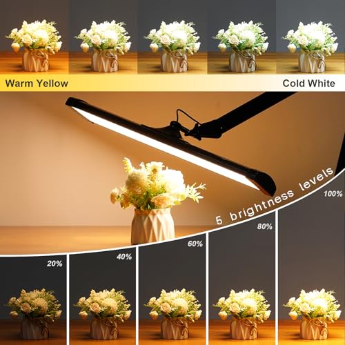 32 Inch LED Architect Desk Lamp with Clamp (Black / CCT)