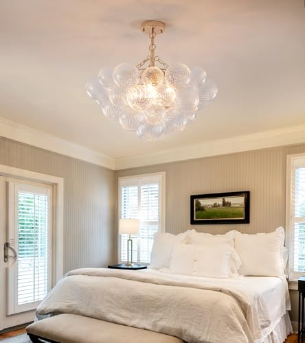 Modern Glass Ceiling Light (Ceiling Light 5-Light 25.2 inches Gold)
