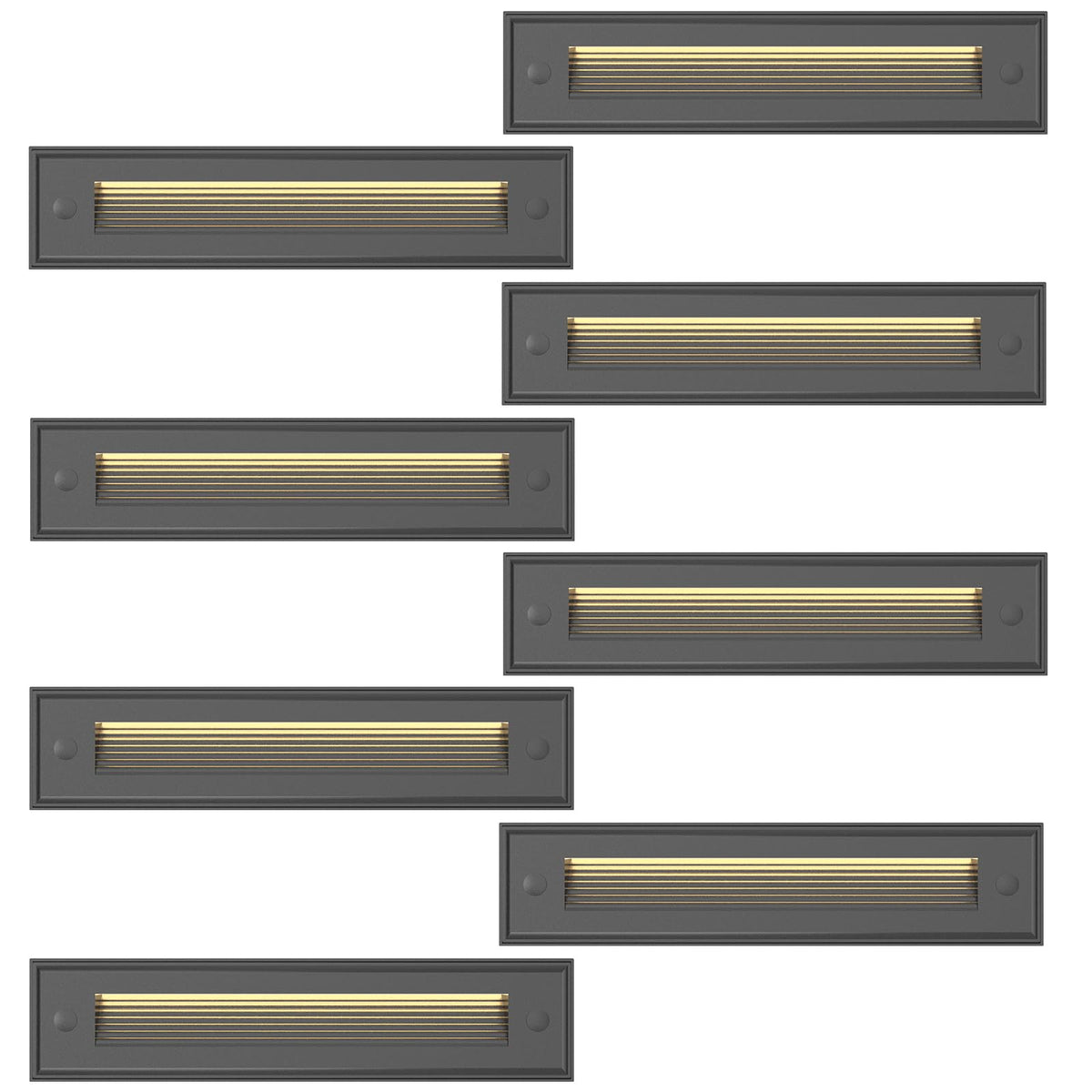 8 Pack 7.4 Inch Low Voltage Outdoor Stair Lights (Black / 7.4inch | 2700K)