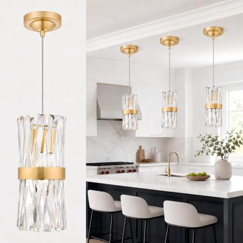 Brush Gold Pendant Lights Kitchen Island (Gold,3PK)