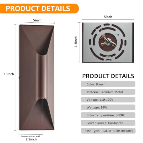 Outdoor Wall Lights 4 Pack (Brown / 4 Pack)