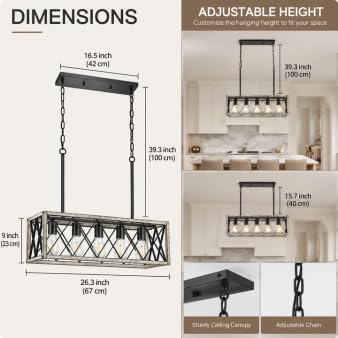 5 Light Farmhouse Kitchen Light (Gray Wood Grain / 5-Light)