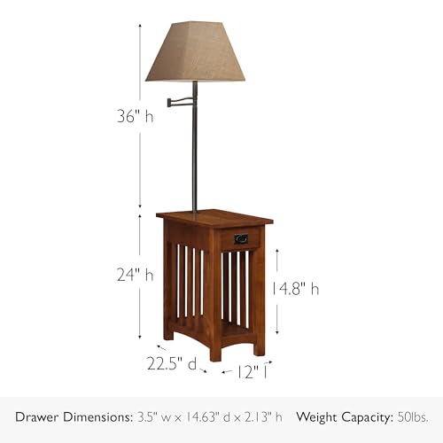 Mission End Table (Medium Oak / Blackened)