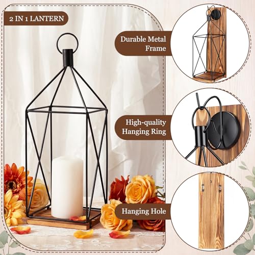 Set of 2 Wall Candle Sconces Farmhouse Wood Candle Holder