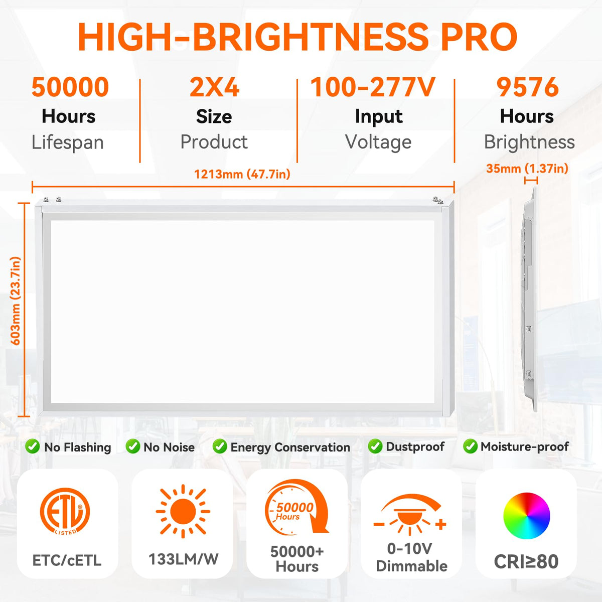 2x4 LED Flat Panel Light Surface Mount Office Fixture (2x4FT-Surface Mount-24Pack)