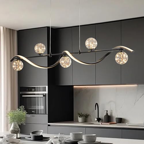 Modern Kitchen Island Lighting (Black / 6-Light)