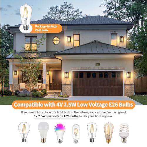 Solar Porch Lights Outdoor 2 Packs