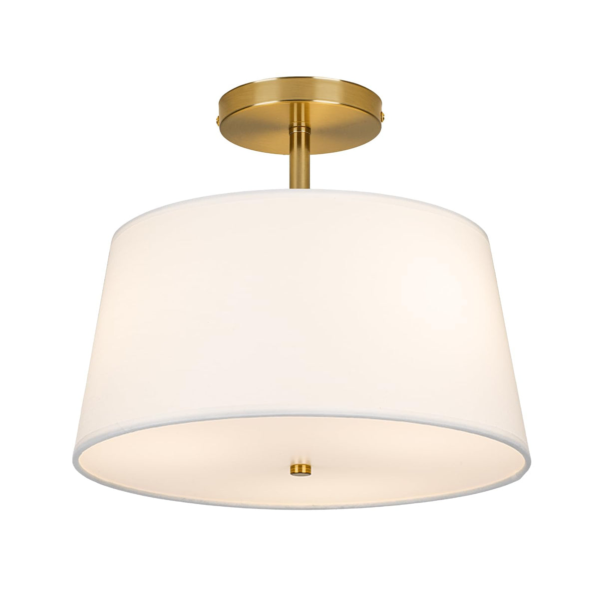 Modern Cone Shaped Semi Flush Mount Ceiling Light Fixture (Cone-White)